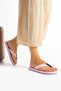 Perla Women's Purple Pink Comfortable Textile Strap Flip-Flops for Daily Use, Beach and Pool Slippers - 4