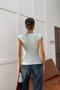 Side Gathered Sleeveless Tshirt Baby Blue - 6