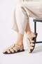 Hiles Caged Side Buckle Women's Sandals Beige Suede - 2