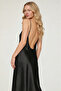 Maison Bride Rosalie 2-Piece Set - Black Satin Nightgown and Robe Set, Lace Bridal Nightgown - 2
