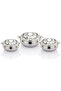 Marwa Stainless Steel Hotpot 3-Piece Set- /2.5L/3.5L/5L | Double Wall Insulated Casserole Set | Etching Finish