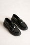 Black Patent Leather Double Buckle Men's Casual Shoes - 5
