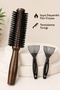 Heat Resistant Hair Blow Dry Brush + 2-Pack Cleaning Comb Hairdresser Type