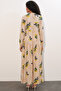 Women's Patterned Long Hijab Dress 2585 - Y.Yellow - 6