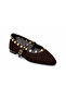 Mesh Detailed Trocled Mary Jane Ballet Shoes - 4