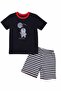 Boys' Cotton Striped Printed Short Sleeve Shorts Pajama Set - 5