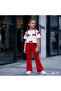 Bow Detailed Tshirt Leggings Girls' Top and Bottom Set - 2