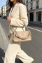 Women's Mink Chain Detailed Hand and Shoulder Bag Modern Design Daily Use Bag - 2