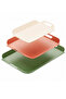 Metal Presentation Tray Set, Soft Colors, Modern Tea and Coffee Presentation Tray, 3 Piece Set (Green-Pink-Cream) - 2
