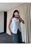White 100% Cotton Thin Strap Vest with Pocket and Button Detail - 7253 - 6