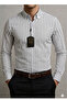 Striped Slim Fit Long Sleeve Easy Ironing Sweat-Absorbent Breathable Texture Tie-Down Men's Shirt - 4