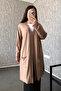 Women's Plus Size Long Cardigan with Stone Collar and Pockets, 3 Buttons 904-3 - 6