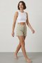 Women's Striped Oysho Shorts-Striped Green - 5