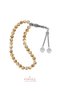Certified 8 mm Pearl Stone Lotus Flower Steel Tassel Natural Stone Prayer Beads