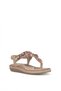Elit Hml4119 Women's Stoned Flat Sandals Beige - 3