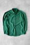 Men's Oversize Summer Linen Shirt with Collar, Relaxed Fit, Long Sleeve - Green