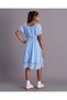 Senior Girls Blue Dobby Dress - 3