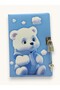 دفتر ملاحظات لطيف على شكل دب قطبي (يومي) مع قفل، 80 ورقة - فيروزي