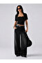 Black Lace Detailed Strapless Crop Top and Bolero Two-Piece Set - 5