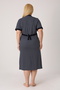 Women's Plus Size 100% Cotton Combed Fabric Buttoned Summer Dress / Navy-White 4180 - 6