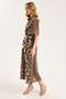 Long Butterfly Flower Embroidered Short Sleeve Dress - 3