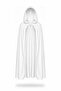 White Hooded Halloween Witch Cape 120 cm - Halloween Vampire Dracula Costume Cape