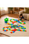 car racing toys for kids, flexible glow track playset with 360 pieces, 2 LED toy cars, bridges, spiral ramp, lane connectors, light up kids race set for ages 3 years and up - 2