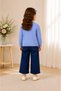 Girl's Double Bow Detailed Knitwear Cardigan and Jean Pants Set - 2