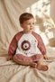 Leo Guard Waterproof Bib with Sleeves - Stain-Resistant Baby Feeding Bib with Pockets, Rusty Red Safari - 3