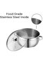 Bremen Stainless Steel Saucepot with Glass Lid, 1.5 Litre, 16 cm | 2.5mm Thick Base | Riveted Handle | Induction & Gas Base | Silver - 4