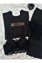 Women's Underwear Front Embroidered Short Sleeve Oslo Pajama Set - 4