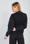 Women's stand collar zip-up jacket with waist tie - black - 5