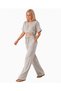Muslin 100% Natural Cotton Elastic Waist Wide Leg Trousers Cream - 4