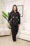 طقم أسود من قماش التينسل المطرز بمقاس كبير - 2