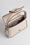 Logo Detailed Printed Women's Small Size Hand and Shoulder Bag Cream - 4