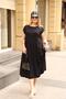 Plus Size Skirts Pleated Cotton Lycra Black Dress