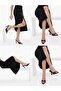 Women's Bitter Brown Patent Leather Shiny 8 cm Thin Heeled Pointed Toe Thin Heel Pointed Toe Sandals Slippers Brown - 3