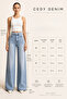 Women's High Waist Wide Leg Denim Jeans E7003-Black - 2
