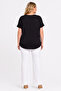 Women's Plus Size Black, Stone Detailed Bat Sleeve V-Neck Blouse 65N39527 - 8