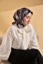 Twill Silk Watercolor Scarf Black 90X90 - 4