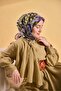 وشاح حريري من التويل باللون الأخضر - 3