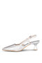 Damla Snake Printed Silver Heeled Evening Dress Shoes - 4