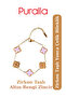 White Clover Steel Bracelet with Zircon Stones - Gold Yellow Chain - 2