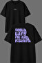 Good Day Design Front and Back Printed Black Oversize T-Shirt