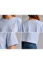 "Bloom Quietly" Detailed Pastel Blue Crop T-Shirt - 2