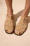 Maria Women's Nude Genuine Leather Suet Low-Sole Sandals - 7