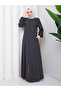 Anthracite Sports Button Detailed Zippered Plus Size Robe - 3
