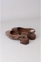 Seç 9510 Genuine Leather Women's Shoes (Heel Height: 3 cm) Brown Suede - 5