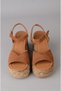 Seç 4036 Genuine Leather Padded Heel Sandals (Heel Height: 9 Cm, Platform: 3 cm) Tan Suede - 2