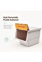 3-Tier Wheeled Storage Box with Lid, Goods and Food Organizer 3X12 Liters (Bamboo) - 6